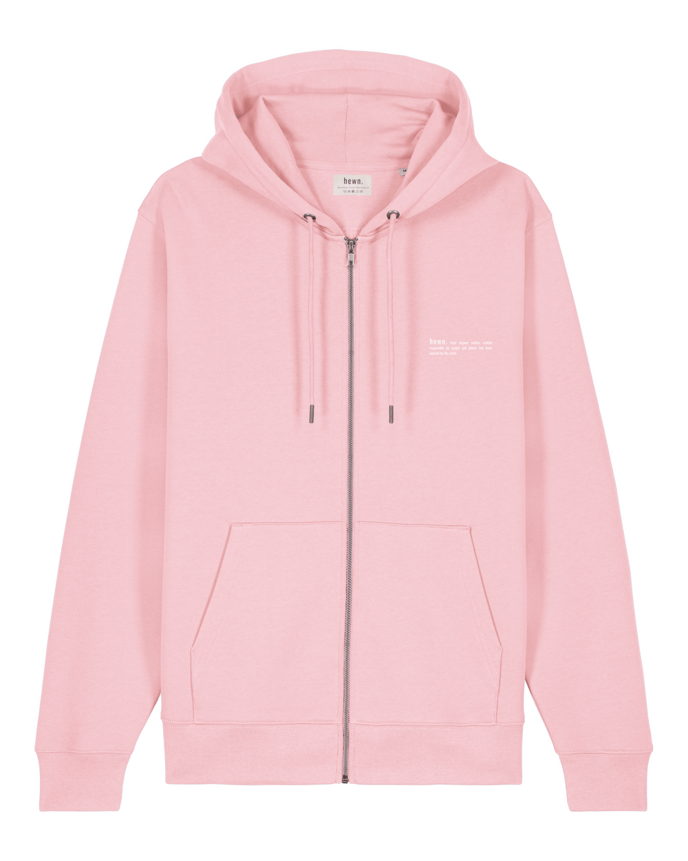 Womens Organic Midweight Zip Hoodie in Cherry Blossom Pink