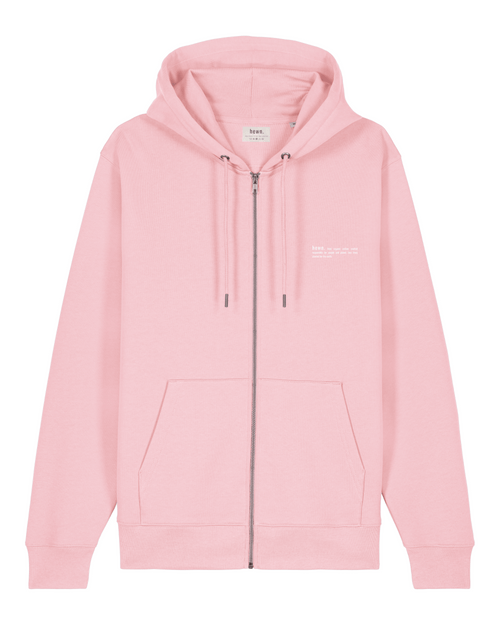 Womens Organic Midweight Zip Hoodie in Cherry Blossom Pink