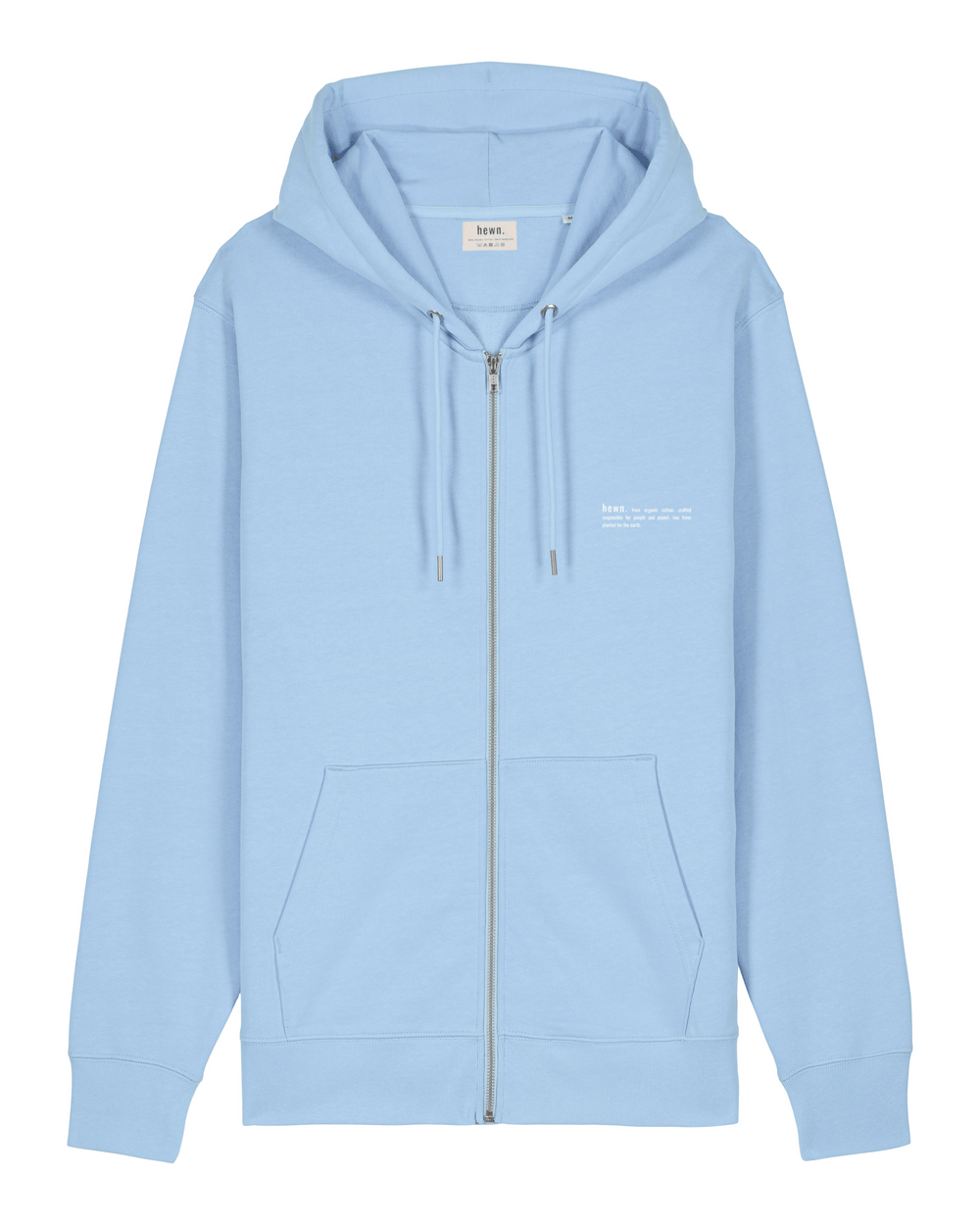 Mens Organic Midweight Zip Hoodie in Sky Blue