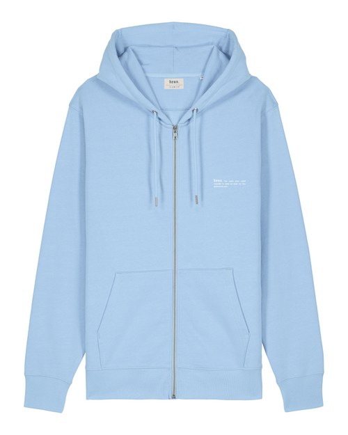 Mens Organic Midweight Zip Hoodie in Sky Blue