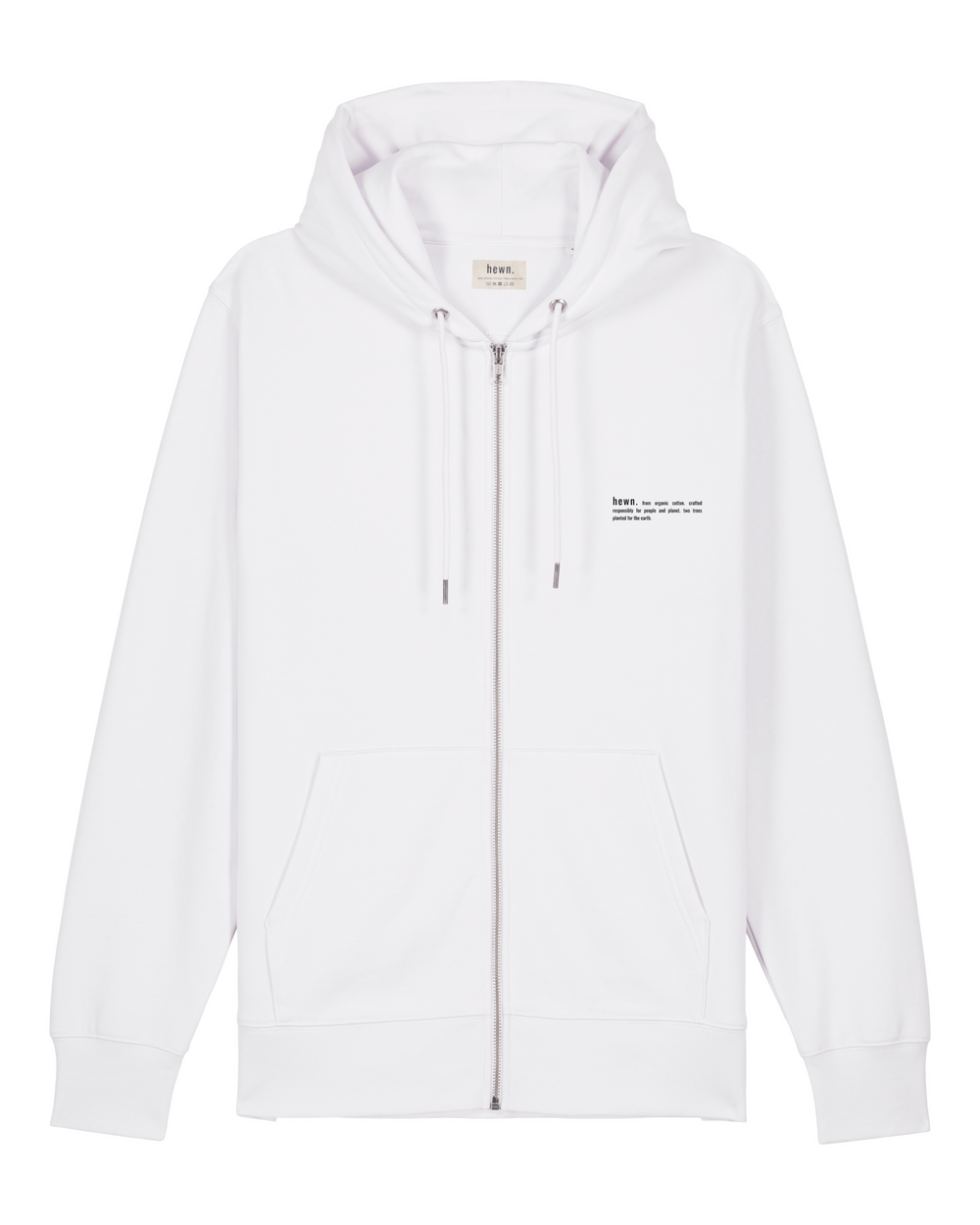 Womens Organic Midweight Zip Hoodie in Snow White