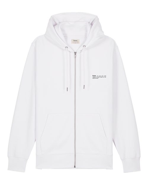 Womens Organic Midweight Zip Hoodie in Snow White