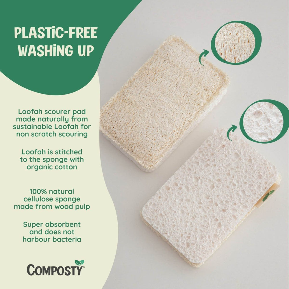 Composty® | All-in-One Loofah Scourer Eco Sponges