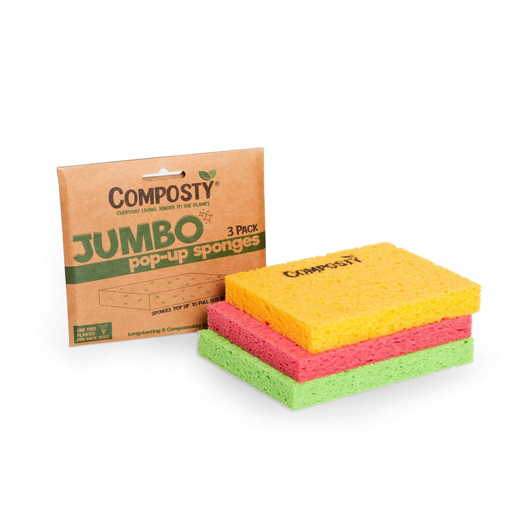 Composty® | JUMBO 'Pop-Up' Eco Sponges | 3 Multipack