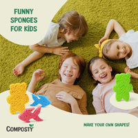 Composty® | JUMBO 'Pop-Up' Eco Sponges | 3 Multipack