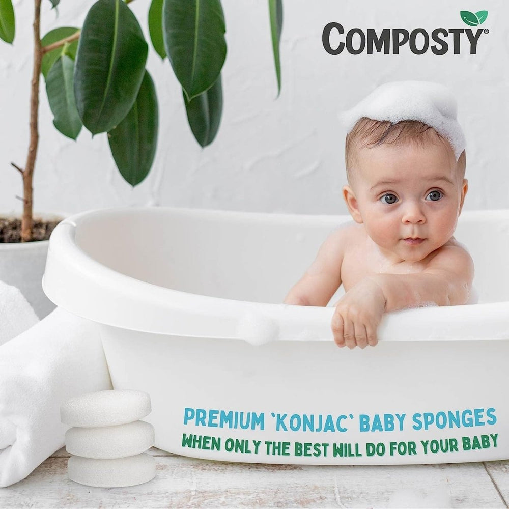 Composty® | Konjac Baby Bath Sponges | 3 Pack | The Softest Baby Sponge