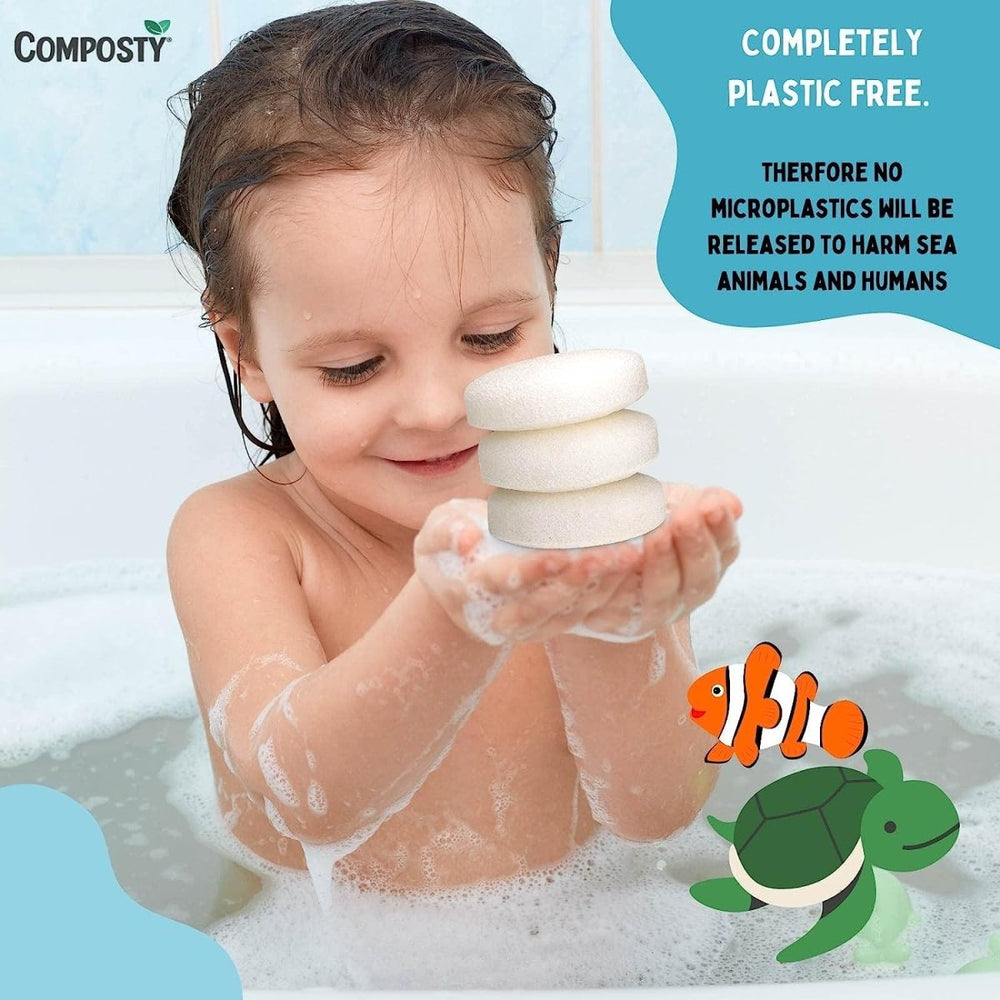 Composty® | Konjac Baby Bath Sponges | 3 Pack | The Softest Baby Sponge