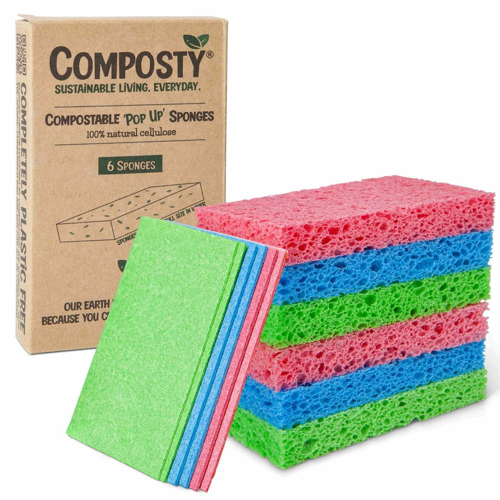 Composty® | Magic 'Pop-Up' Eco Sponges | 6 Multipack