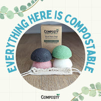 Composty® | Super Soft Konjac Facial Sponges | 4 Pack | Cleansing & Gentle Exfoliating