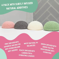 Composty® | Super Soft Konjac Facial Sponges | 4 Pack | Cleansing & Gentle Exfoliating