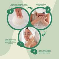 Composty® | Super Soft Konjac Facial Sponges | 4 Pack | Cleansing & Gentle Exfoliating