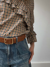 Under Her Eyes Griselda Corn Leather Jean Belt in Tan