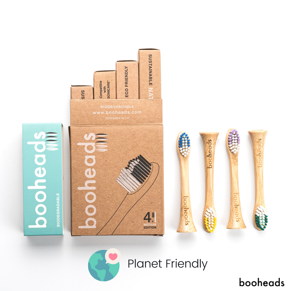 booheads - 4PK - Bamboo Electric Toothbrush Heads - Deep Clean