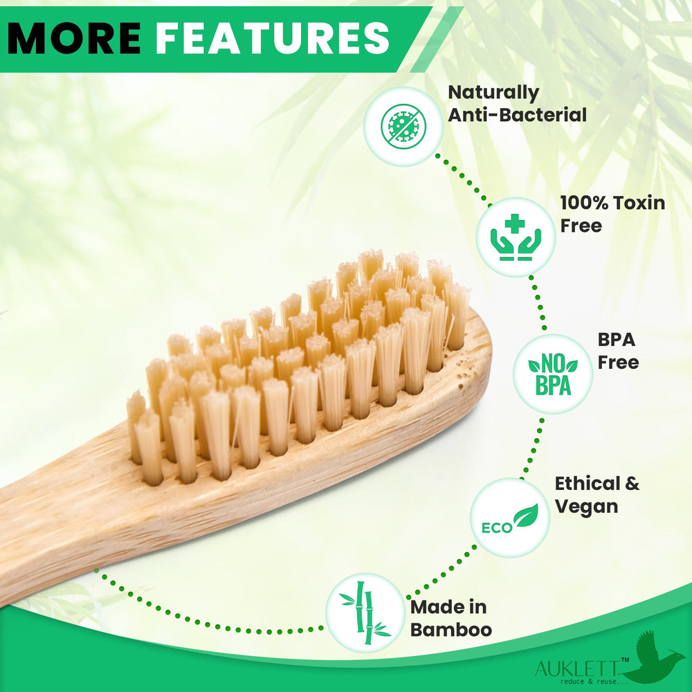 Bamboo Toothbrushes – Pack of 4 (Numbered)