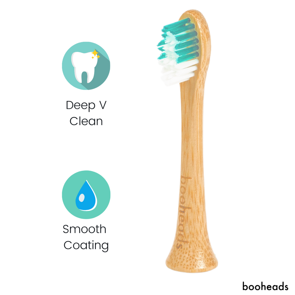 booheads - 4PK - Bamboo Electric Toothbrush Heads - Deep Clean