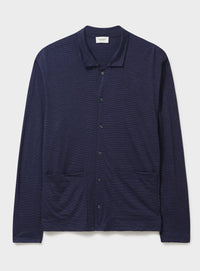 ZQ Merino Navy Stripe Over-Shirt