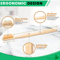 Bamboo Toothbrushes – Pack of 4 (Numbered)