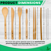 Bamboo Cutlery Travel Set – Beige