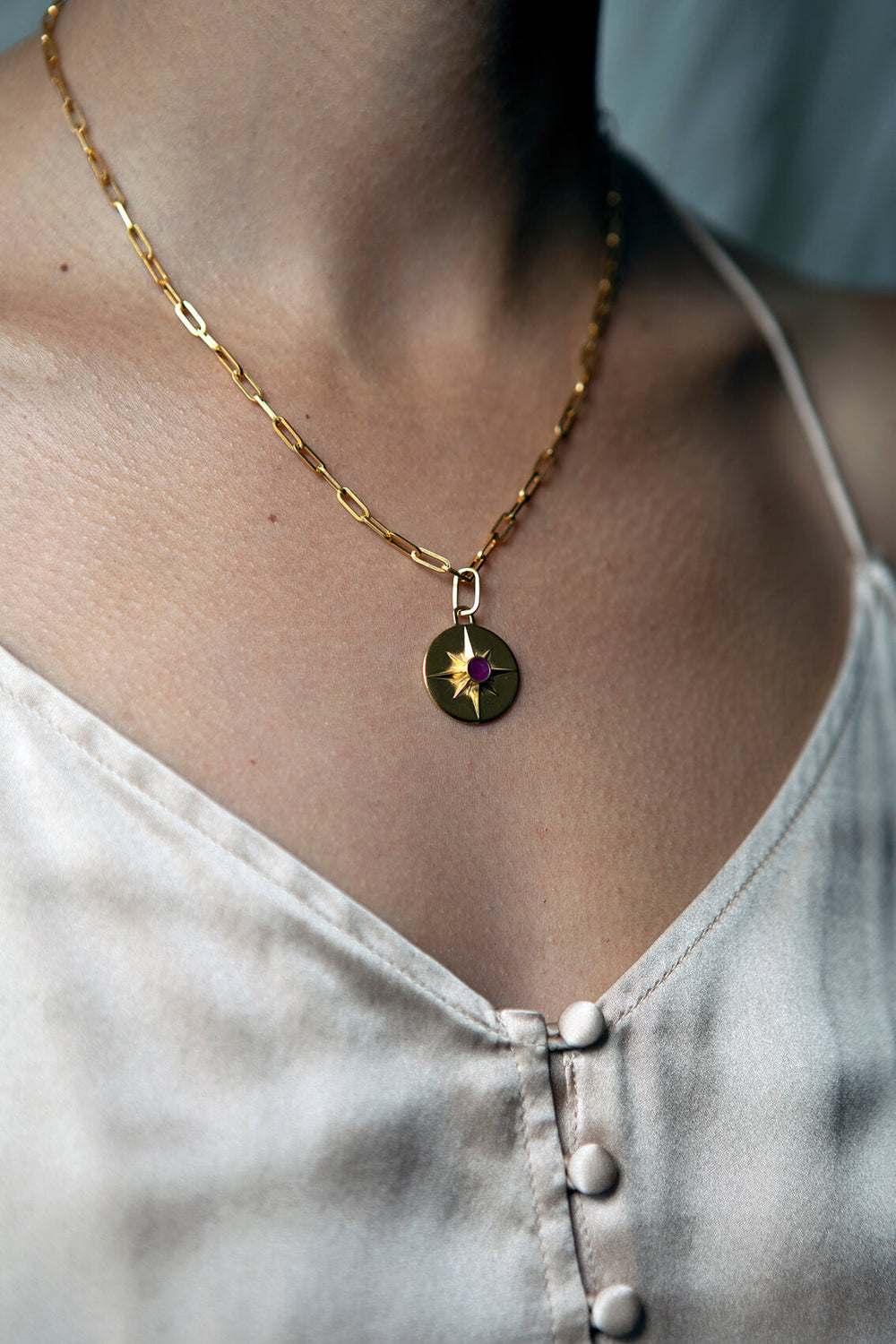 ASTRID NECKLACE - 18ct Gold Plated - Black Mother Of Pearl