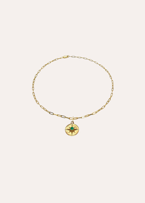 ASTRID NECKLACE - 18ct Gold Plated - Green Malachite