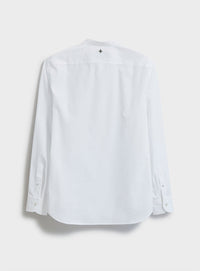 Regenerative Cotton White Poplin Nehru Shirt