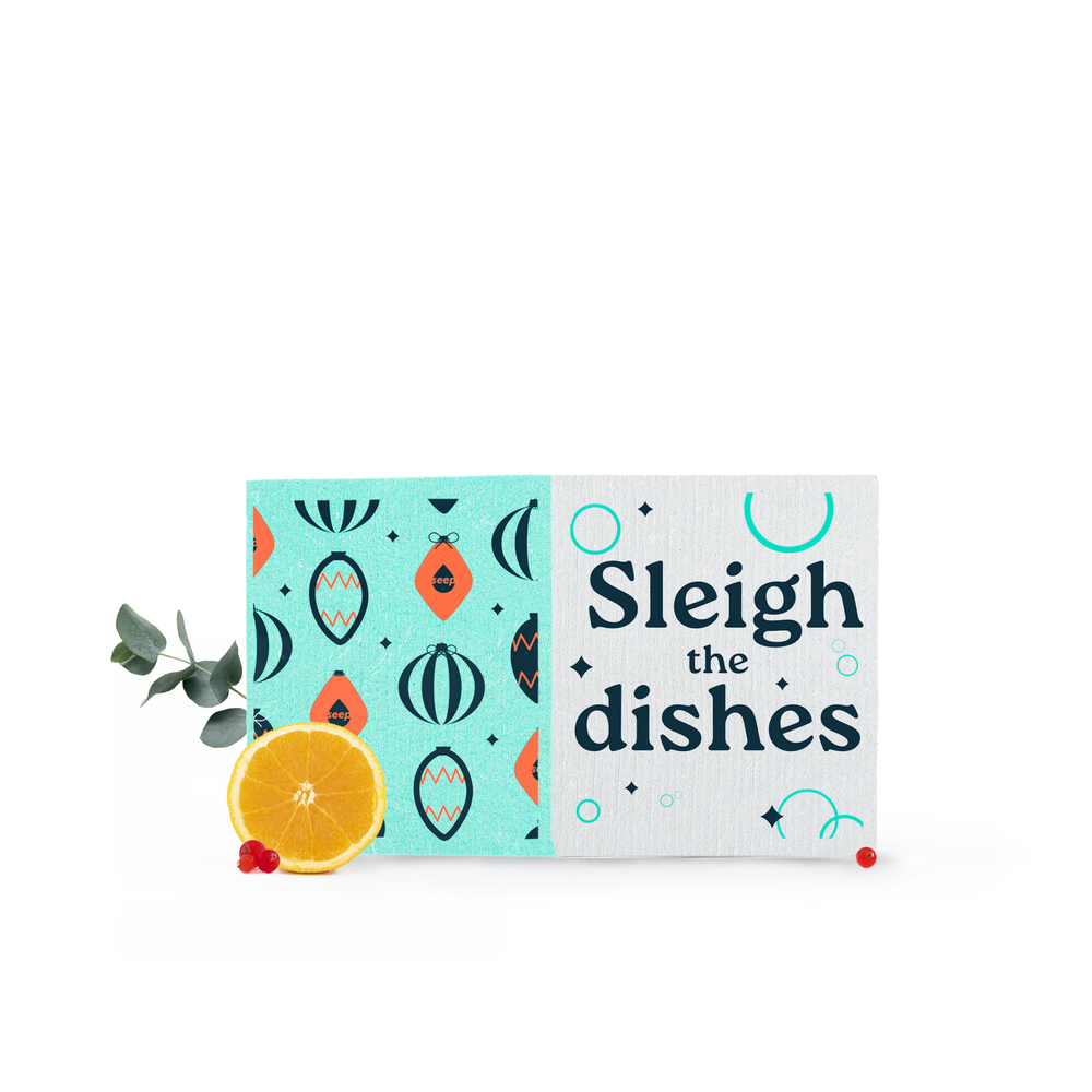 Sleigh The Dishes All-Purpose Sponge Cloths (2 pack)