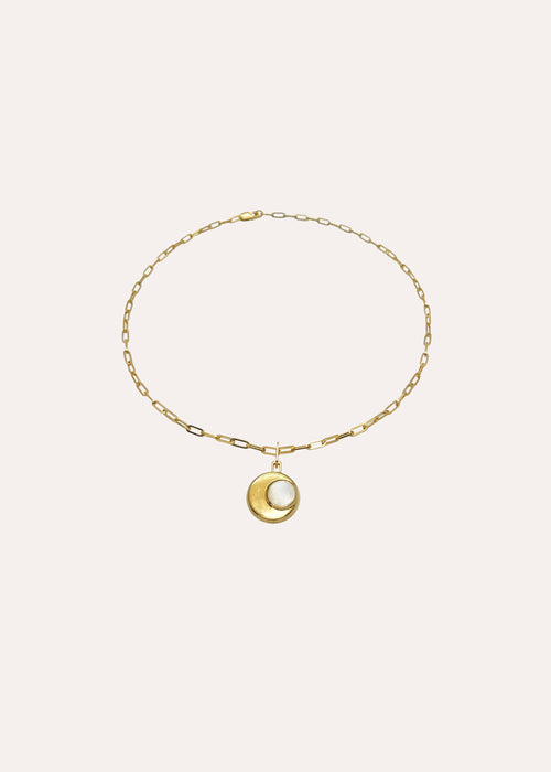 CRESSIDA NECKLACE - 18ct Gold Plated - White Mother of Pearl