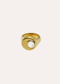 CRESSIDA RING - 18ct Gold Plated - White Mother of Pearl