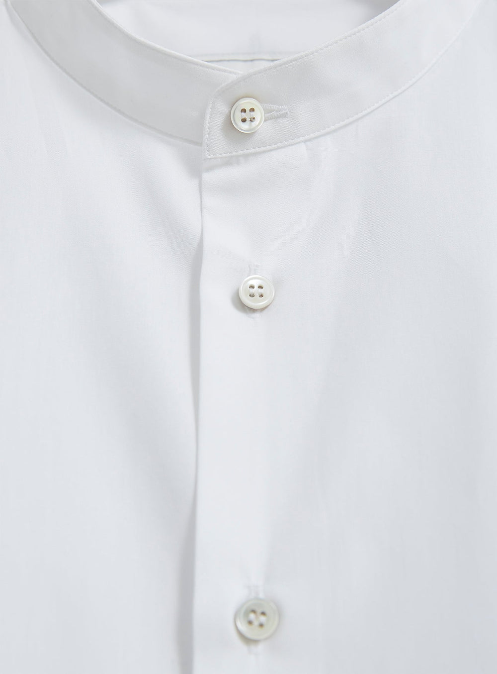 Regenerative Cotton White Poplin Nehru Shirt