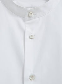 Regenerative Cotton White Poplin Nehru Shirt