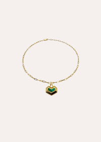 DARYL NECKLACE  - 18ct Gold Plated - Green Malachite