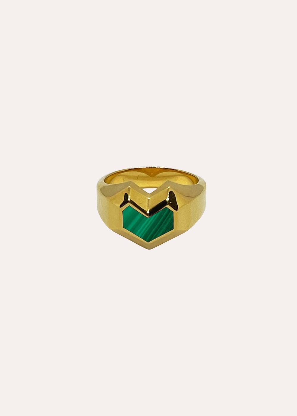 DARYL RING - 18ct Gold Plated - Green Malachite