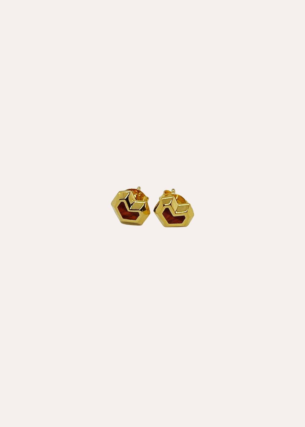 DARYL STUDS - 18ct Gold Plated - Tiger Eye