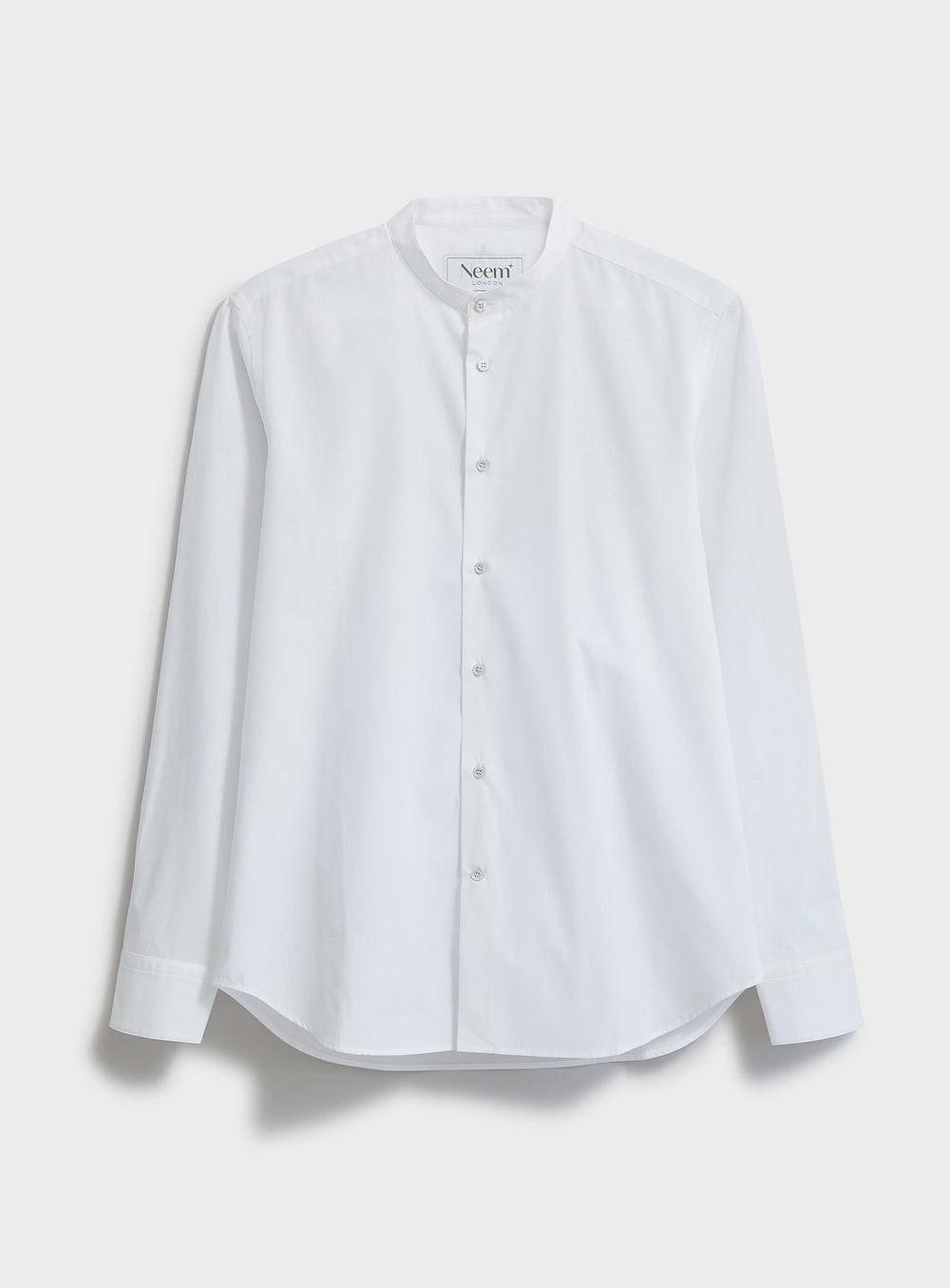 Regenerative Cotton White Poplin Nehru Shirt