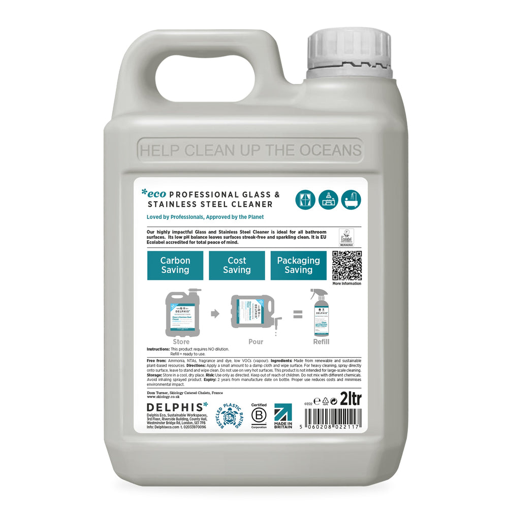 Glass and Stainless Steel Cleaner 2ltr Rfill