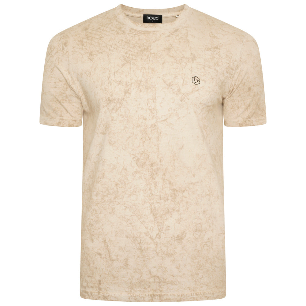 A Hexed Fashion natural-coloured t-shirt with a tye-dye effect