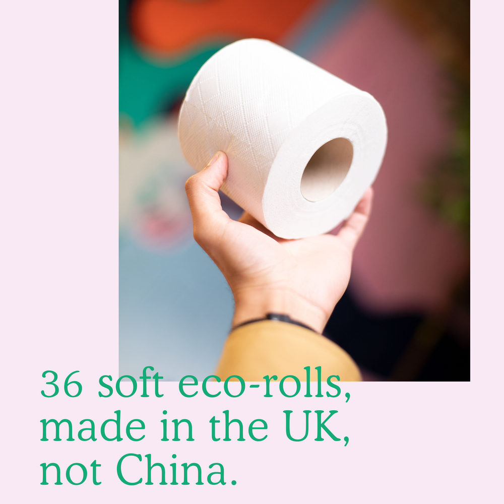 Sustainable, UK made 2-ply toilet roll (36 pack)