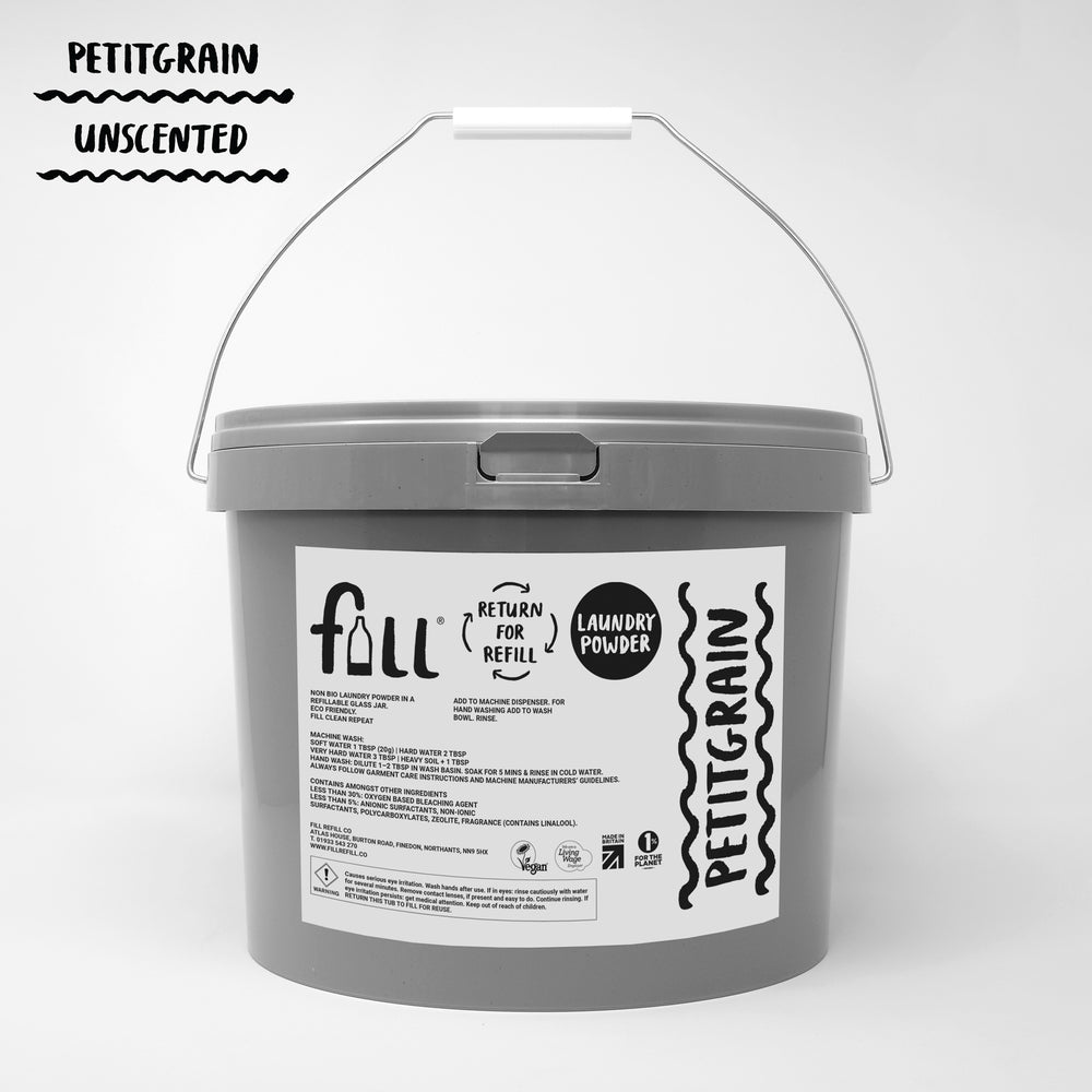 Laundry Powder Petitgrain scent in 5KG Tub + Empty Jar