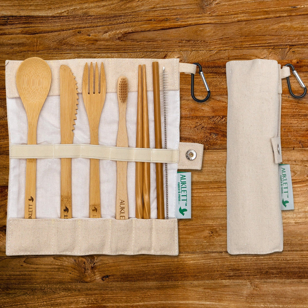 Bamboo Cutlery Travel Set – Beige