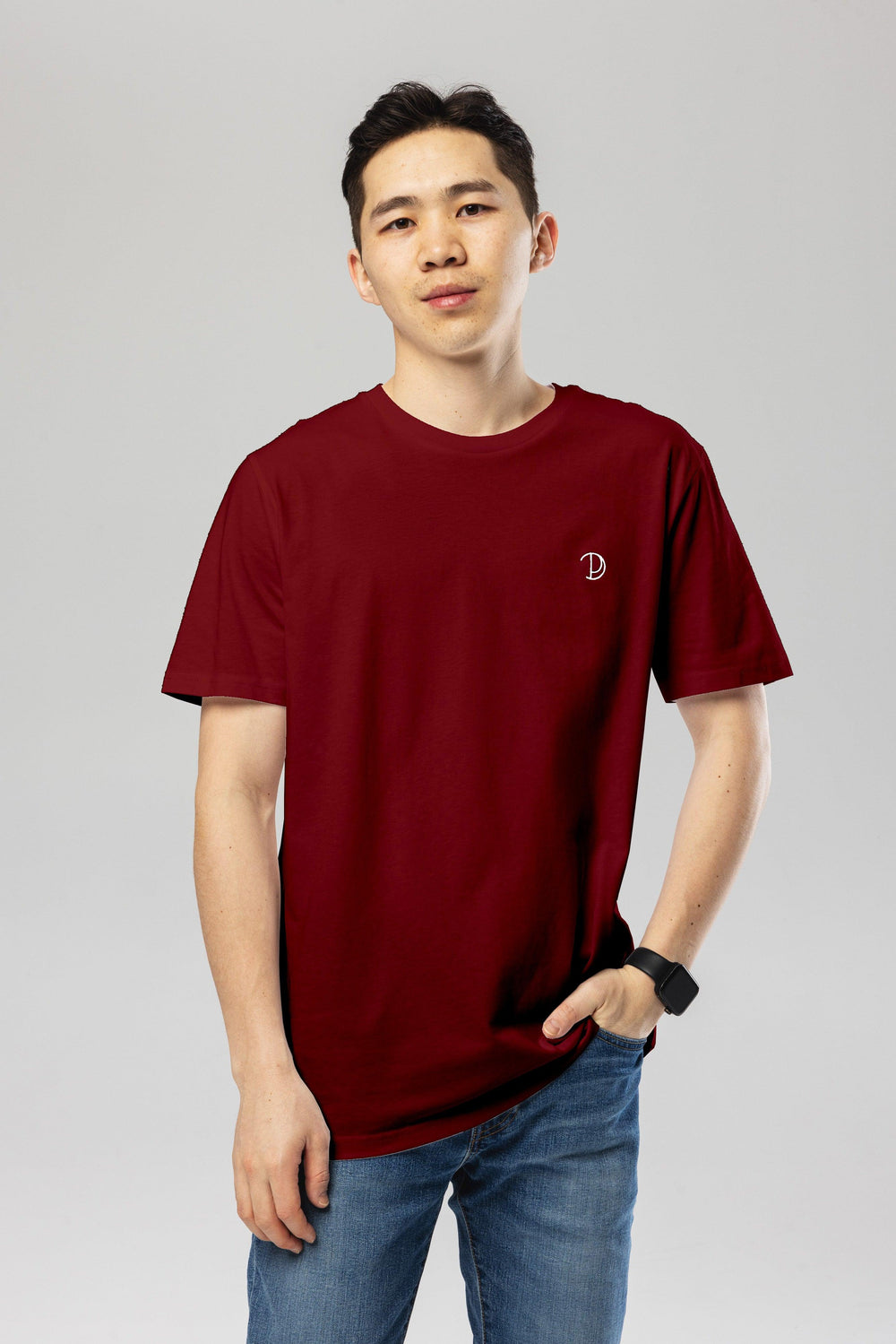 Burgundy Chest Logo T-Shirt