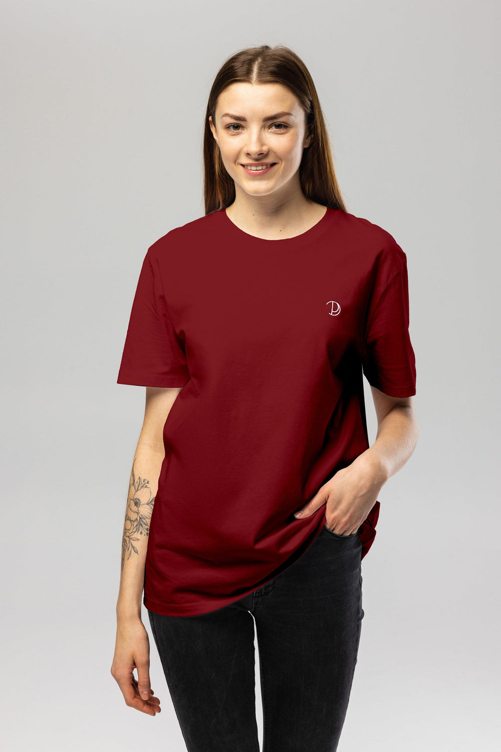 Burgundy Chest Logo T-Shirt