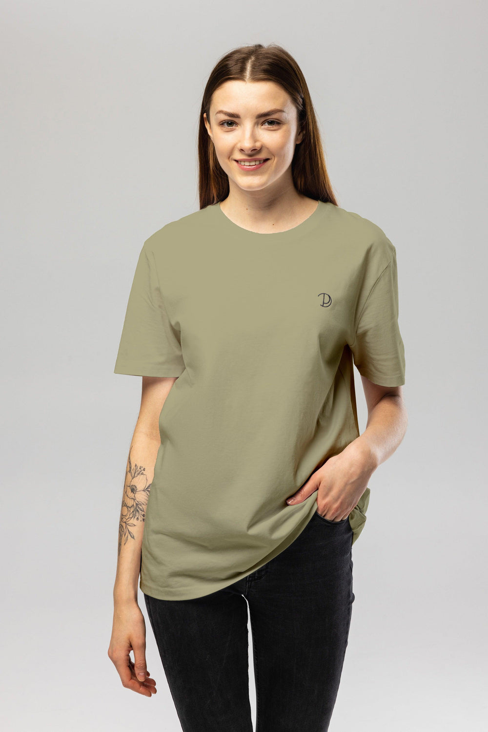 Sage Green Chest Logo T-Shirt