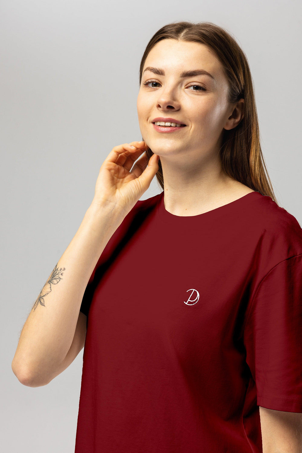 Burgundy Chest Logo T-Shirt