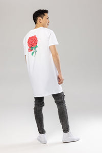 White Flower T-Shirt Dress