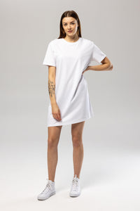 White Flower T-Shirt Dress