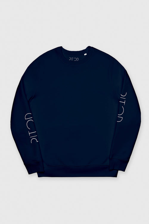 Navy Pitod Sleeve Sweatshirt