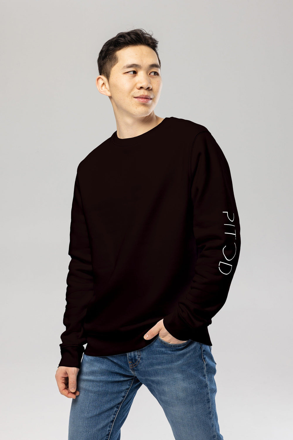 Brown Pitod Sleeve Sweatshirt