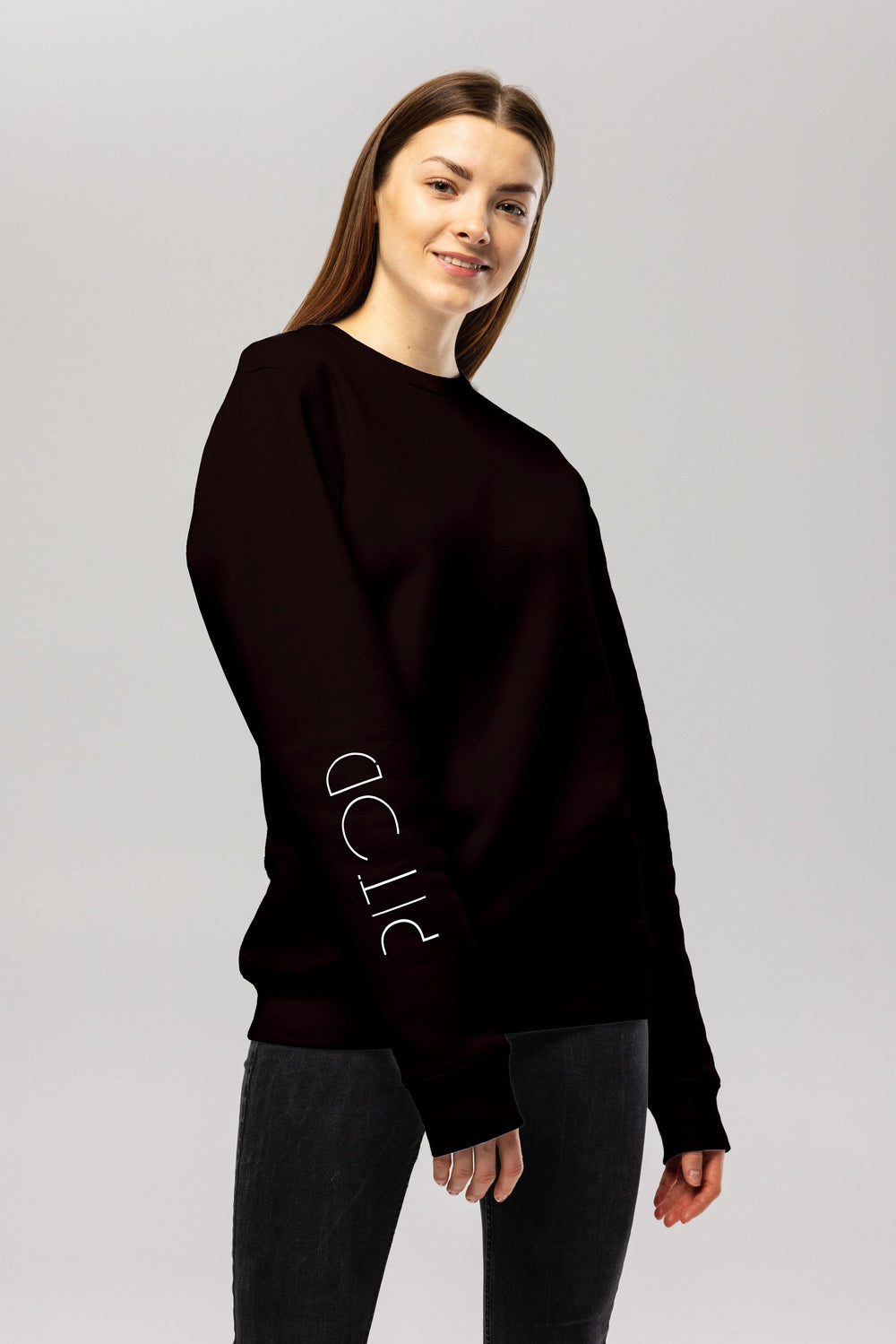 Brown Pitod Sleeve Sweatshirt