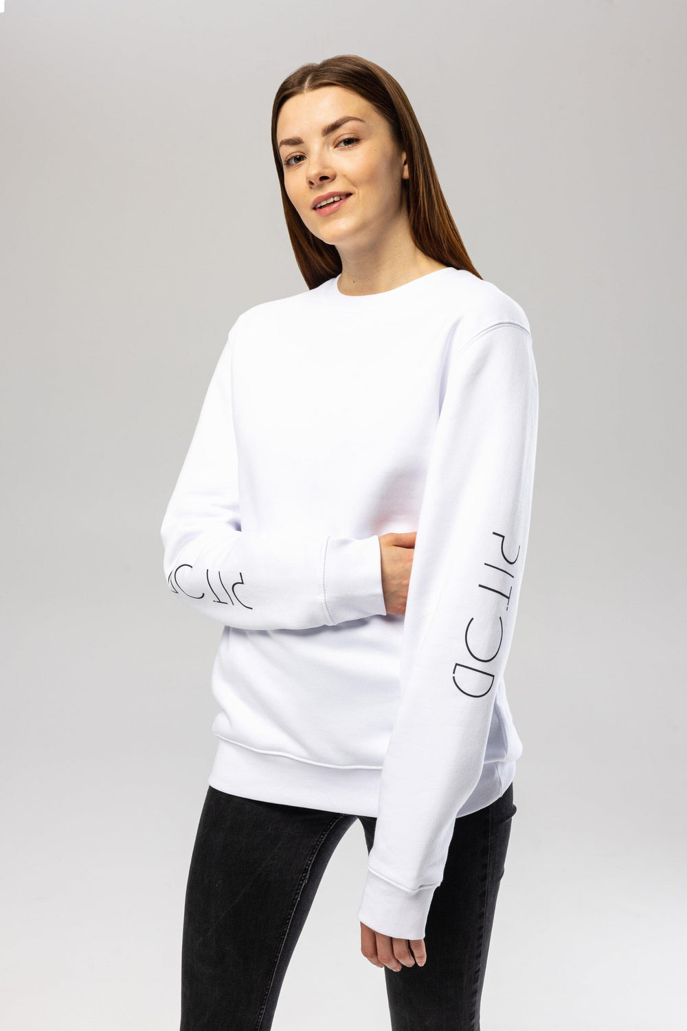 White Pitod Sleeve Sweatshirt