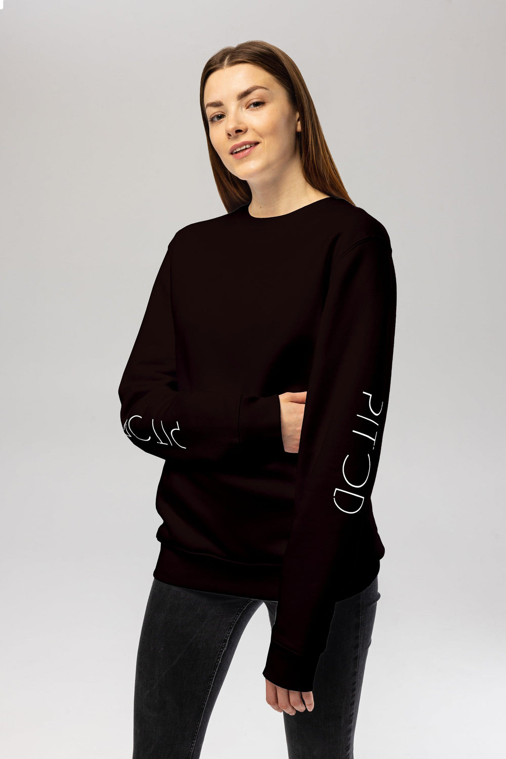 Brown Pitod Sleeve Sweatshirt